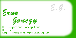 erno gonczy business card