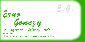 erno gonczy business card